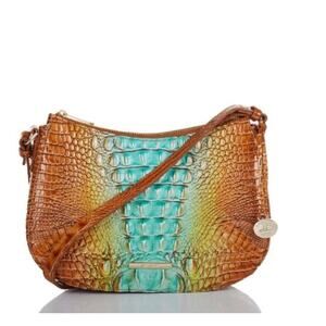 Brahmin Shayna Cactus Ombre Melbourne Genuine Leather Crossbody Bag B000504